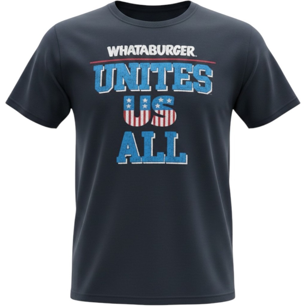 Whataburger‎ Mens Unites Us All Patriotic Graphic T-Shirt Navy Blue XL Cotton